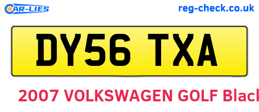 DY56TXA are the vehicle registration plates.
