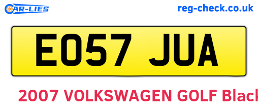 EO57JUA are the vehicle registration plates.