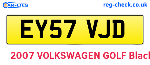 EY57VJD are the vehicle registration plates.
