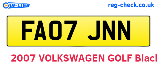 FA07JNN are the vehicle registration plates.