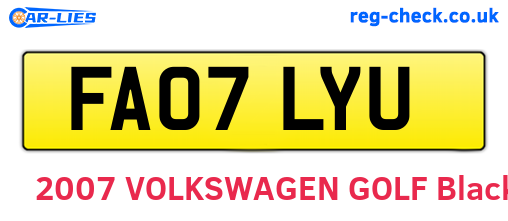 FA07LYU are the vehicle registration plates.