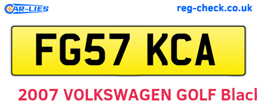 FG57KCA are the vehicle registration plates.