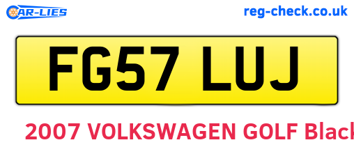 FG57LUJ are the vehicle registration plates.