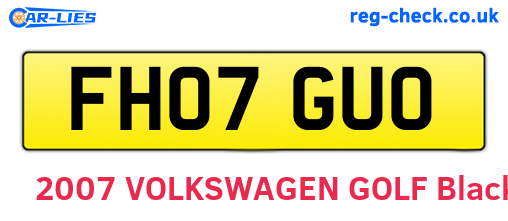 FH07GUO are the vehicle registration plates.