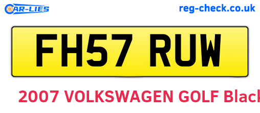 FH57RUW are the vehicle registration plates.