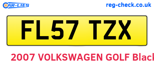 FL57TZX are the vehicle registration plates.