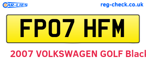 FP07HFM are the vehicle registration plates.
