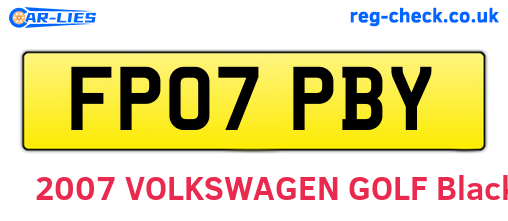 FP07PBY are the vehicle registration plates.
