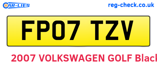 FP07TZV are the vehicle registration plates.