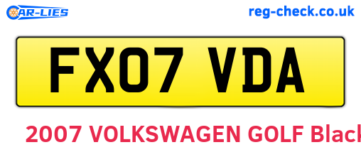 FX07VDA are the vehicle registration plates.