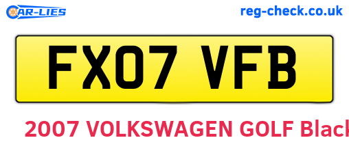 FX07VFB are the vehicle registration plates.