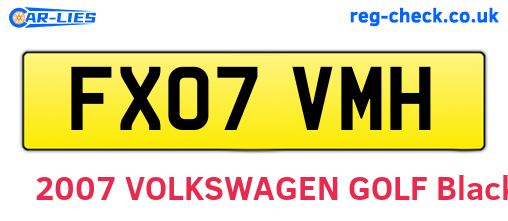 FX07VMH are the vehicle registration plates.