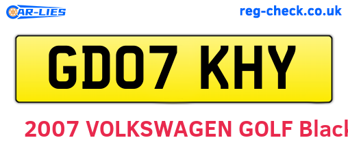 GD07KHY are the vehicle registration plates.