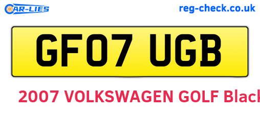 GF07UGB are the vehicle registration plates.