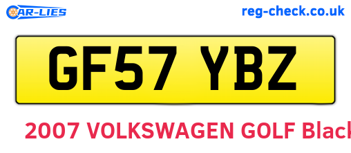GF57YBZ are the vehicle registration plates.