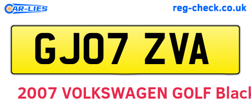 GJ07ZVA are the vehicle registration plates.