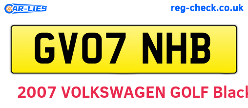 GV07NHB are the vehicle registration plates.