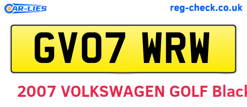 GV07WRW are the vehicle registration plates.