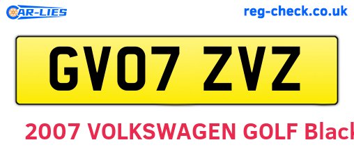 GV07ZVZ are the vehicle registration plates.