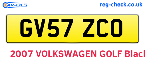 GV57ZCO are the vehicle registration plates.
