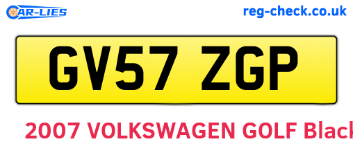 GV57ZGP are the vehicle registration plates.