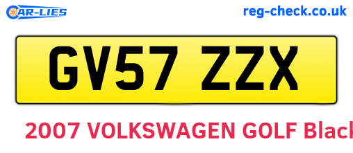 GV57ZZX are the vehicle registration plates.
