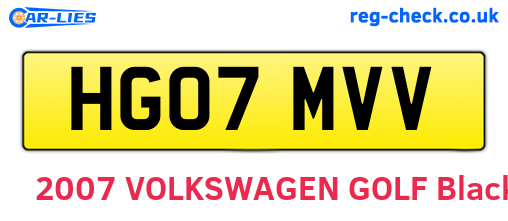 HG07MVV are the vehicle registration plates.
