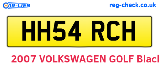 HH54RCH are the vehicle registration plates.