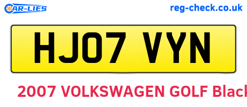 HJ07VYN are the vehicle registration plates.