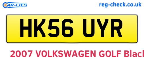 HK56UYR are the vehicle registration plates.
