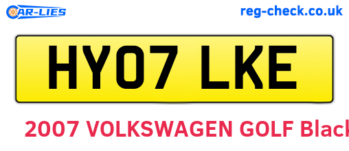 HY07LKE are the vehicle registration plates.