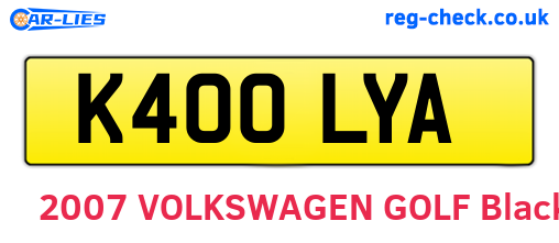 K400LYA are the vehicle registration plates.