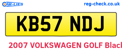 KB57NDJ are the vehicle registration plates.