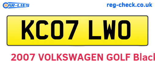 KC07LWO are the vehicle registration plates.