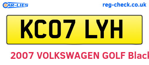 KC07LYH are the vehicle registration plates.
