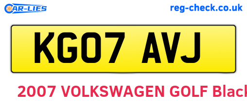 KG07AVJ are the vehicle registration plates.