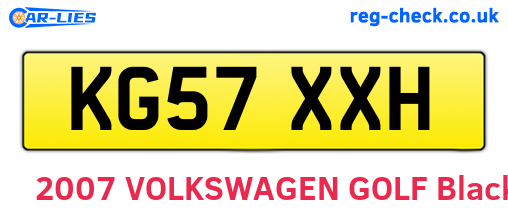 KG57XXH are the vehicle registration plates.
