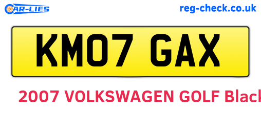 KM07GAX are the vehicle registration plates.