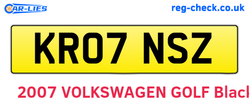 KR07NSZ are the vehicle registration plates.