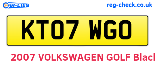 KT07WGO are the vehicle registration plates.