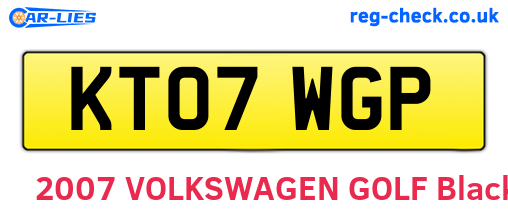 KT07WGP are the vehicle registration plates.