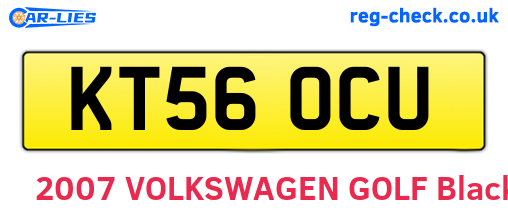 KT56OCU are the vehicle registration plates.