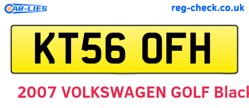 KT56OFH are the vehicle registration plates.