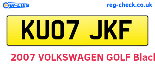 KU07JKF are the vehicle registration plates.