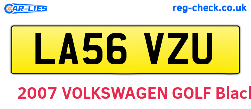 LA56VZU are the vehicle registration plates.