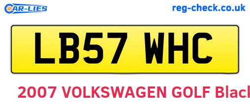 LB57WHC are the vehicle registration plates.