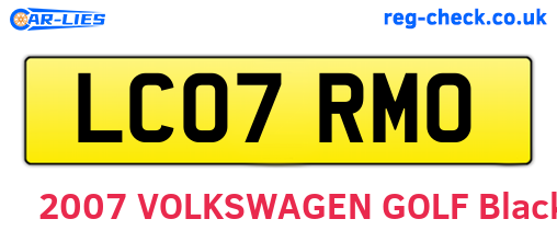 LC07RMO are the vehicle registration plates.