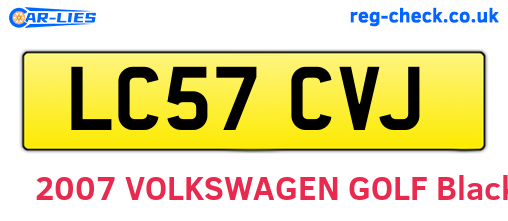 LC57CVJ are the vehicle registration plates.