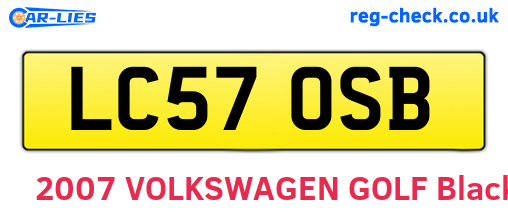 LC57OSB are the vehicle registration plates.