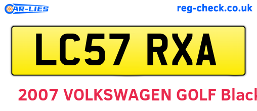 LC57RXA are the vehicle registration plates.